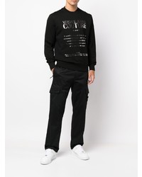 schwarzes und silbernes bedrucktes Sweatshirt von VERSACE JEANS COUTURE