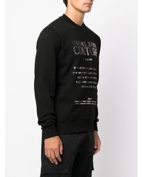 schwarzes und silbernes bedrucktes Sweatshirt von VERSACE JEANS COUTURE