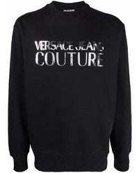 schwarzes und silbernes bedrucktes Sweatshirt von VERSACE JEANS COUTURE