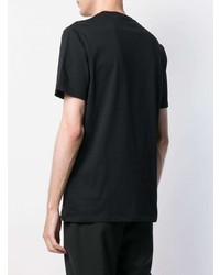 schwarzes und silbernes bedrucktes T-Shirt mit einem Rundhalsausschnitt von Versace Collection