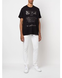 schwarzes und silbernes bedrucktes T-Shirt mit einem Rundhalsausschnitt von VERSACE JEANS COUTURE