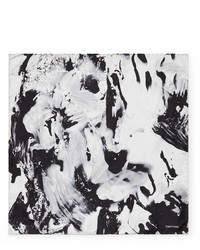 schwarzes und weißes bedrucktes Einstecktuch von Tom Ford