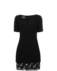 schwarzes und weißes bedrucktes gerade geschnittenes Kleid von Boutique Moschino