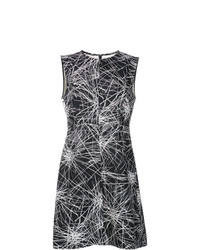 schwarzes und weißes bedrucktes gerade geschnittenes Kleid von Dvf Diane Von Furstenberg