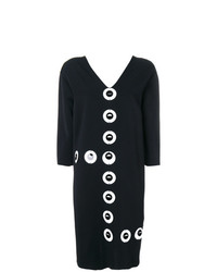 schwarzes und weißes bedrucktes gerade geschnittenes Kleid von Gianluca Capannolo