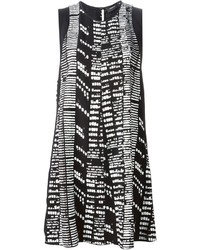 schwarzes und weißes bedrucktes gerade geschnittenes Kleid von Proenza Schouler