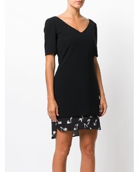schwarzes und weißes bedrucktes gerade geschnittenes Kleid von Boutique Moschino