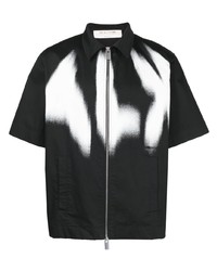 schwarzes und weißes bedrucktes Kurzarmhemd von 1017 Alyx 9Sm