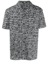 schwarzes und weißes bedrucktes Kurzarmhemd von Karl Lagerfeld