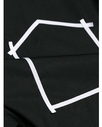 schwarzes und weißes bedrucktes Langarmhemd von Maison Margiela