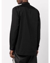 schwarzes und weißes bedrucktes Langarmhemd von Comme Des Garcons SHIRT