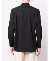 schwarzes und weißes bedrucktes Langarmhemd von Comme Des Garcons SHIRT