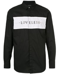 schwarzes und weißes bedrucktes Langarmhemd von Loveless