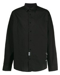 schwarzes und weißes bedrucktes Langarmhemd von VERSACE JEANS COUTURE