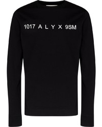 schwarzes und weißes bedrucktes Langarmshirt von 1017 Alyx 9Sm