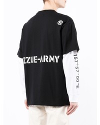 schwarzes und weißes bedrucktes Langarmshirt von Izzue