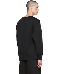 schwarzes und weißes bedrucktes Langarmshirt von Comme des Garcons Homme