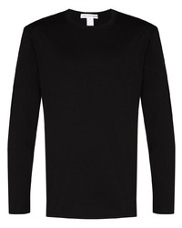 schwarzes und weißes bedrucktes Langarmshirt von Comme Des Garcons SHIRT