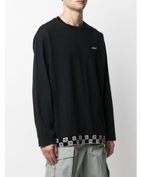 schwarzes und weißes bedrucktes Langarmshirt von Ambush