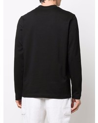 schwarzes und weißes bedrucktes Langarmshirt von Moncler