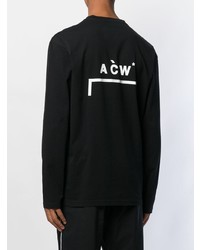 schwarzes und weißes bedrucktes Langarmshirt von A-Cold-Wall*