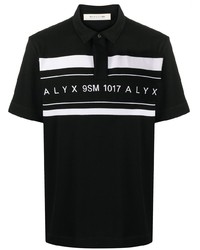 schwarzes und weißes bedrucktes Polohemd von 1017 Alyx 9Sm
