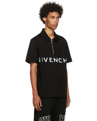 schwarzes und weißes bedrucktes Polohemd von Givenchy