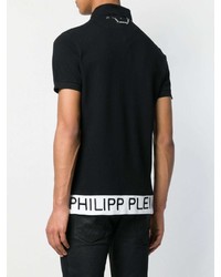 schwarzes und weißes bedrucktes Polohemd von Philipp Plein