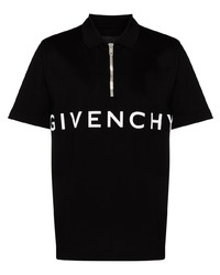 schwarzes und weißes bedrucktes Polohemd von Givenchy