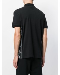 schwarzes und weißes bedrucktes Polohemd von Marcelo Burlon County of Milan