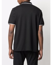 schwarzes und weißes bedrucktes Polohemd von Calvin Klein