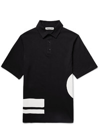 schwarzes und weißes bedrucktes Polohemd von McQ