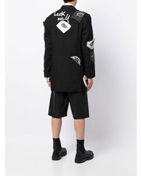 schwarzes und weißes bedrucktes Sakko von Yohji Yamamoto