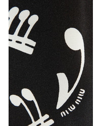 schwarzes und weißes bedrucktes Skaterkleid von Miu Miu