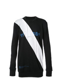 schwarzes und weißes bedrucktes Sweatshirt von 11 By Boris Bidjan Saberi