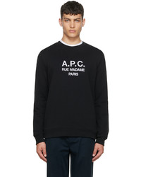 schwarzes und weißes bedrucktes Sweatshirt von A.P.C.