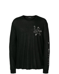 schwarzes und weißes bedrucktes Sweatshirt von Adaptation
