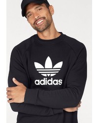 schwarzes und weißes bedrucktes Sweatshirt von adidas Originals