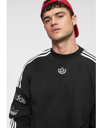 schwarzes und weißes bedrucktes Sweatshirt von adidas Originals