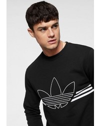 schwarzes und weißes bedrucktes Sweatshirt von adidas Originals