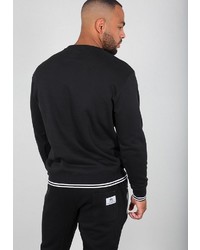 schwarzes und weißes bedrucktes Sweatshirt von Alpha Industries