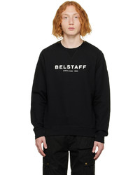 schwarzes und weißes bedrucktes Sweatshirt von Belstaff