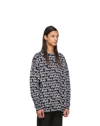 schwarzes und weißes bedrucktes Sweatshirt von Balenciaga