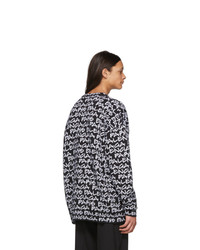 schwarzes und weißes bedrucktes Sweatshirt von Balenciaga