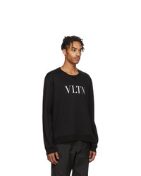 schwarzes und weißes bedrucktes Sweatshirt von Valentino