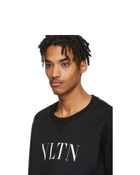 schwarzes und weißes bedrucktes Sweatshirt von Valentino