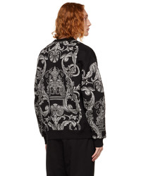 schwarzes und weißes bedrucktes Sweatshirt von Versace