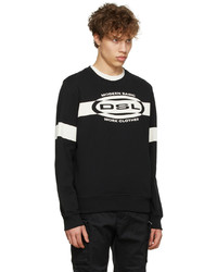 schwarzes und weißes bedrucktes Sweatshirt von Diesel