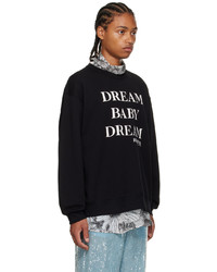 schwarzes und weißes bedrucktes Sweatshirt von Dries Van Noten