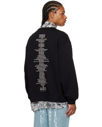 schwarzes und weißes bedrucktes Sweatshirt von Dries Van Noten